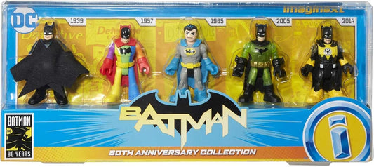 Fisher-Price Imaginext DC Super Friends Batman Toys 80th Anniversary Collection Figure Set for Adults & Preschool