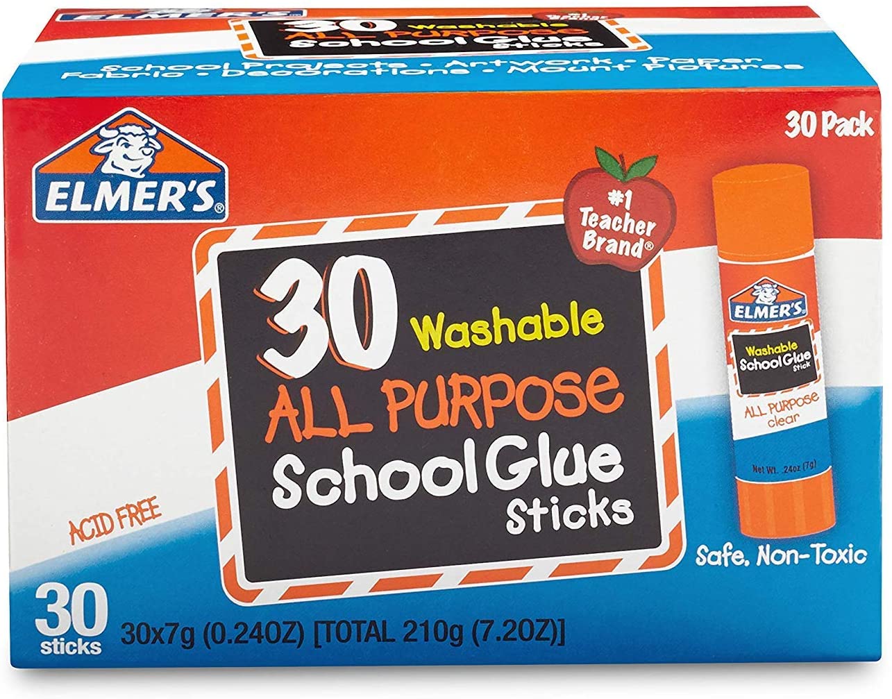 Elmer's All Purpose School Glue Sticks, Washable, Glue Sticks for Kids  School Supplies