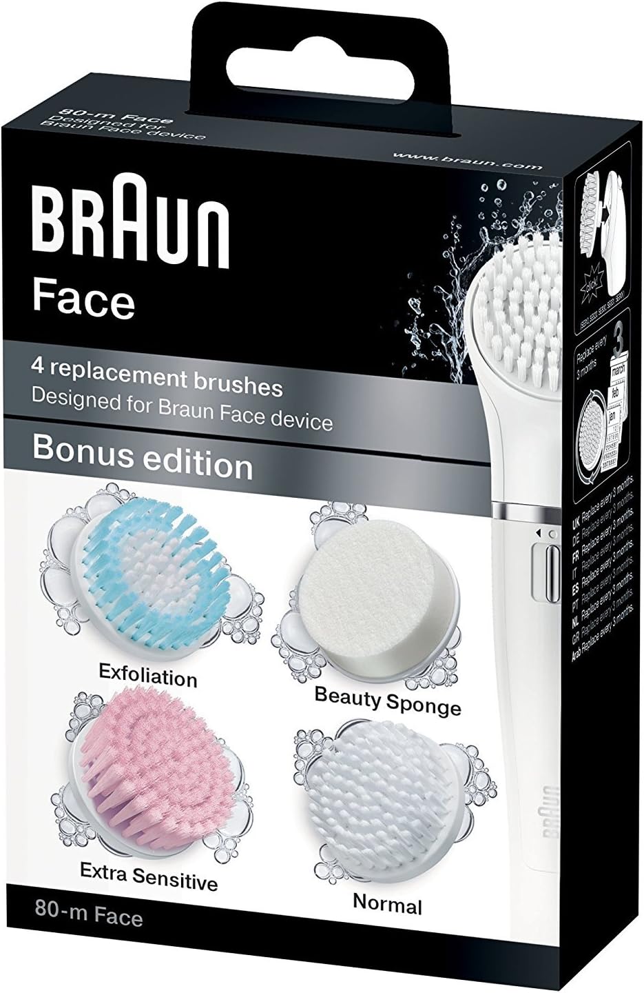 Braun Face Exfoliation Brush for Cleaning Pore Deep, 80 / 80E / 80M Replacement Brushes