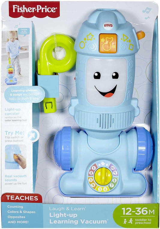 Fisher Price Laugh & Learn Toddler Toy Vacuum, Push Toy with Lights Music and Educational Songs, Light-Up Learning - Momo Gadgets