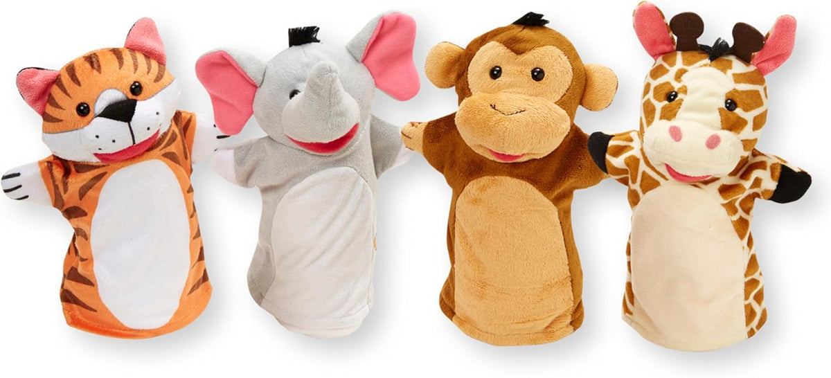 Animal Hand Puppets Puppet Set , option of Zoo Friends / Farm Friends or Safari Buddies
