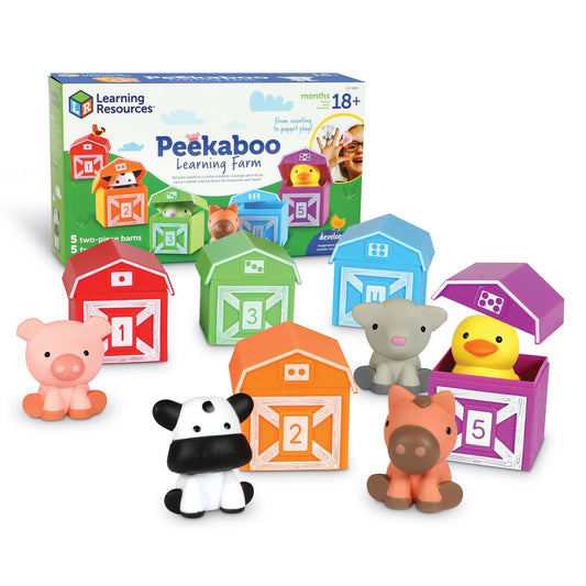 Learning Resources Peekaboo Learning Farm - 10 Pieces, Ages 18+ months Toddler Learning Toys - Momo Gadgets