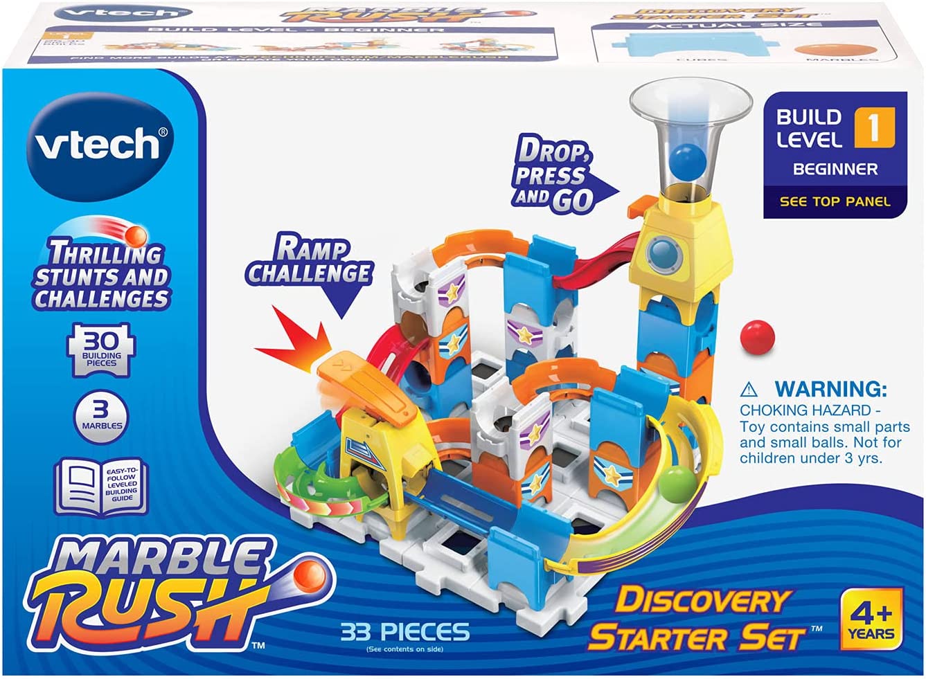 VTech Marble Rush Discovery Starter Set / Fun Fair Set M300 E - Interactive Marble Run with Exciting Track Elements