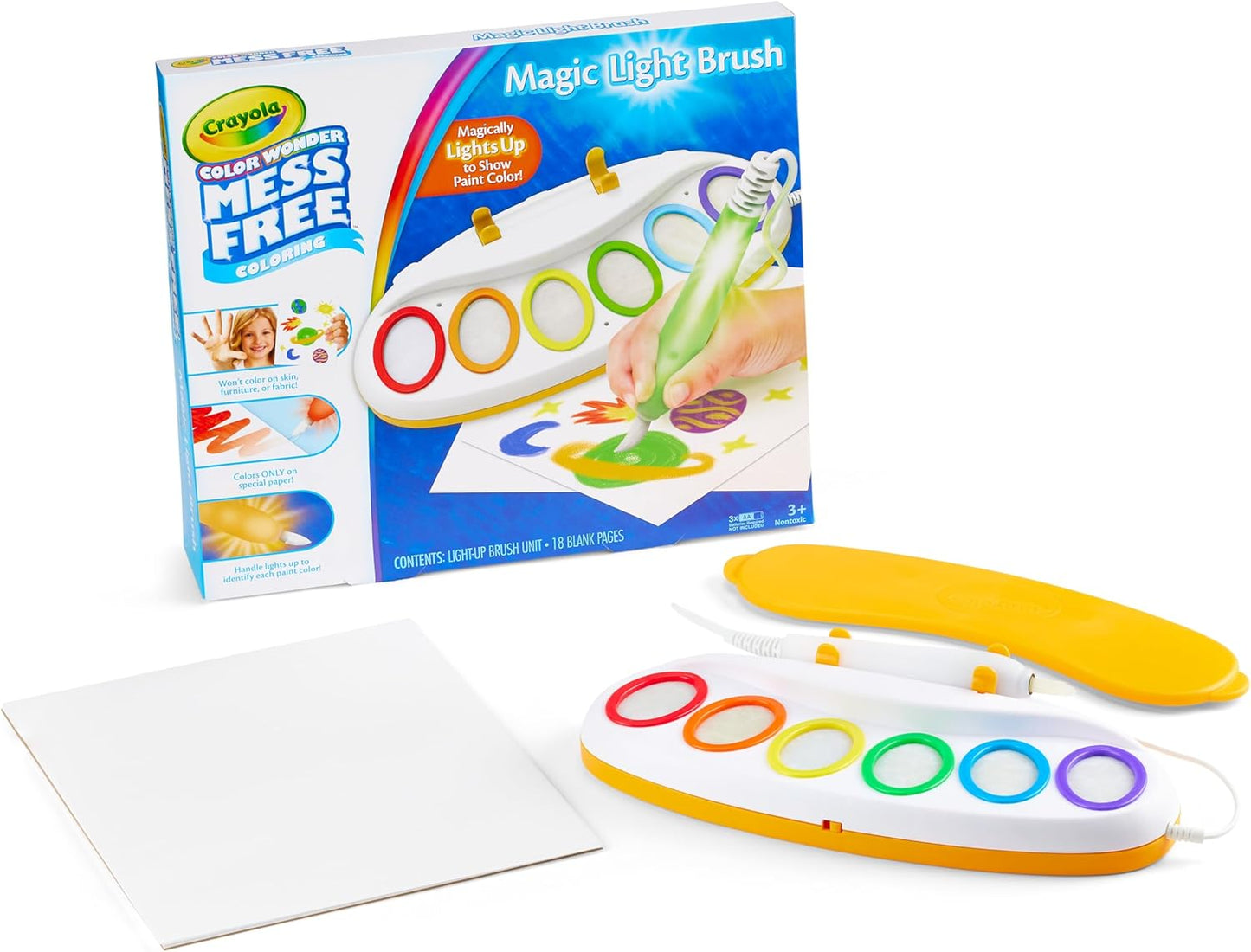 Crayola Color Wonder Magic Light Brush, Mess Free Painting Station for Kids, Toddler Toys & Activities, Ages 3+