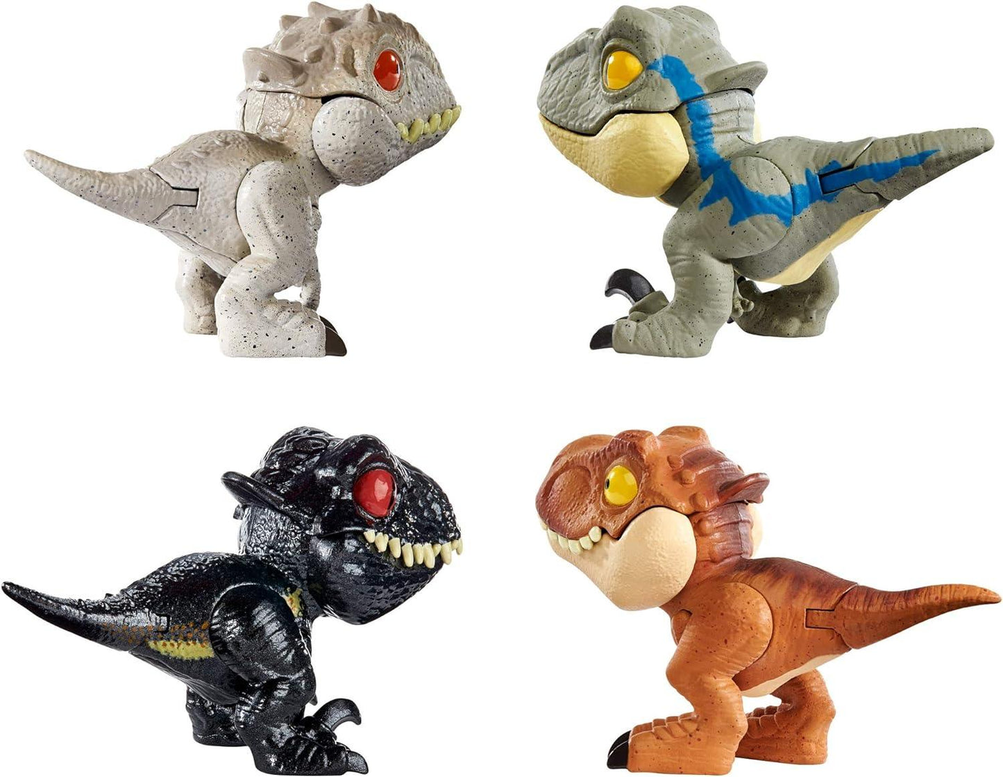 Mattel Jurassic World Dinosaur Snap Squad Collectibles for Display, Play and Snap On Feature for Attaching to Backpacks