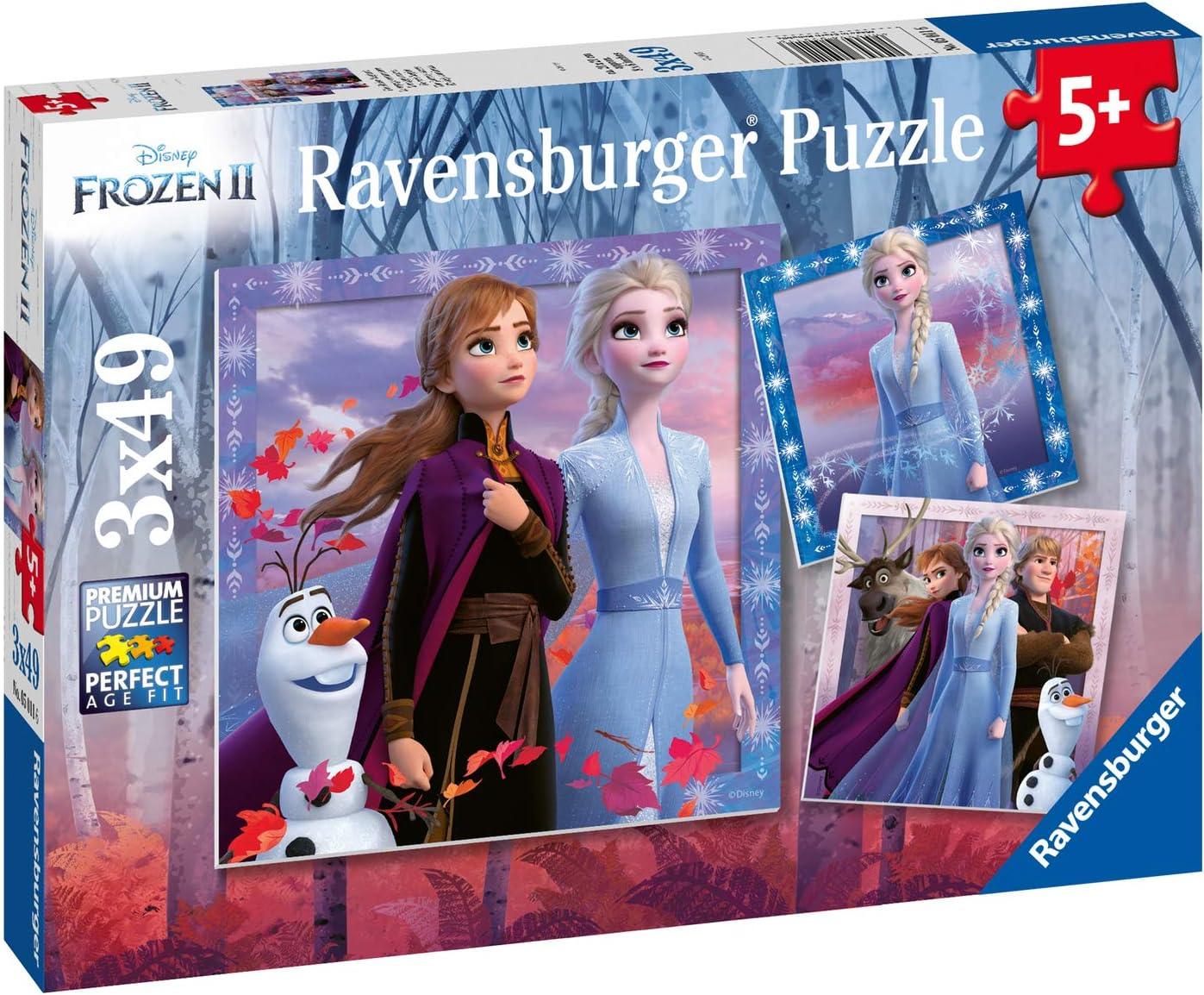 Ravensburger Disney Frozen 2 - The Journey Starts - 3 X 49 Piece Or 100-Piece Glitter Jigsaw Puzzle for Kids