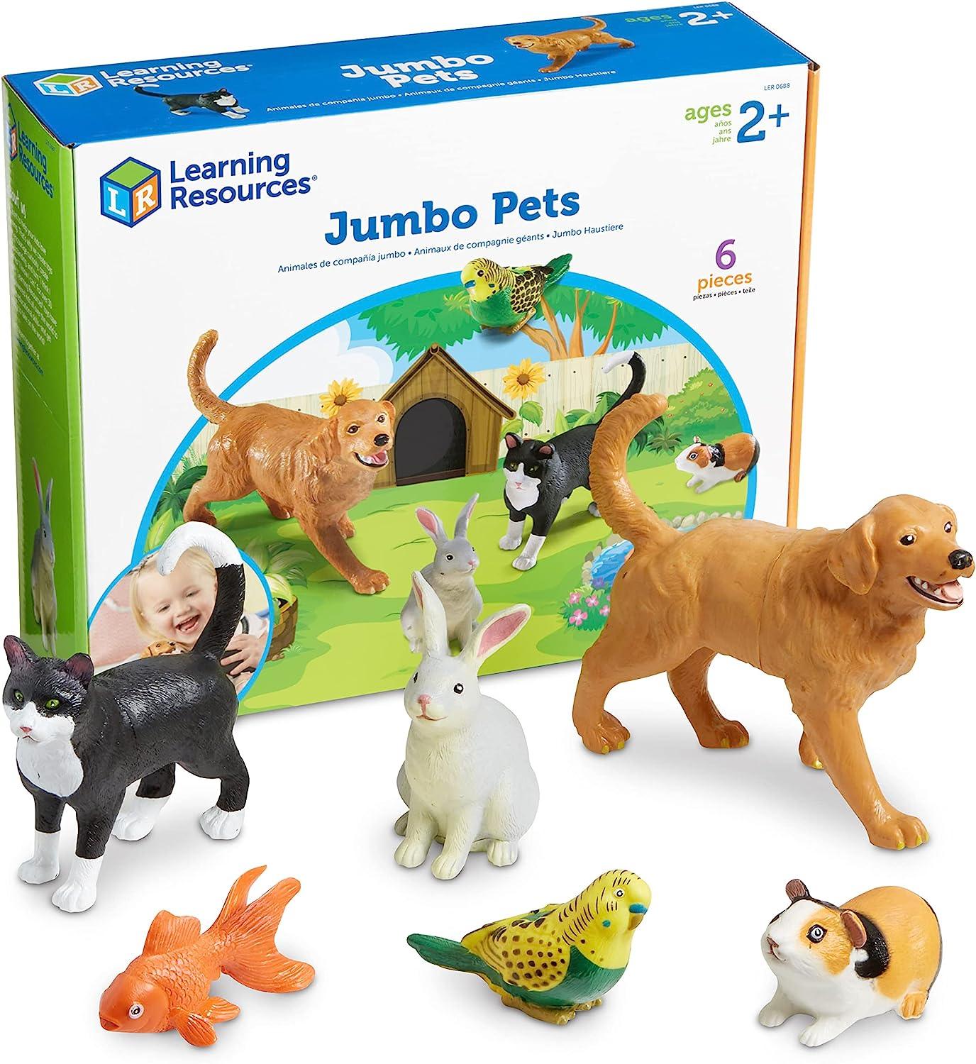 Learning Resources Jumbo Domestic Pets / Jumbo Farm Animal , 6 Animals, Ages 2+ ,