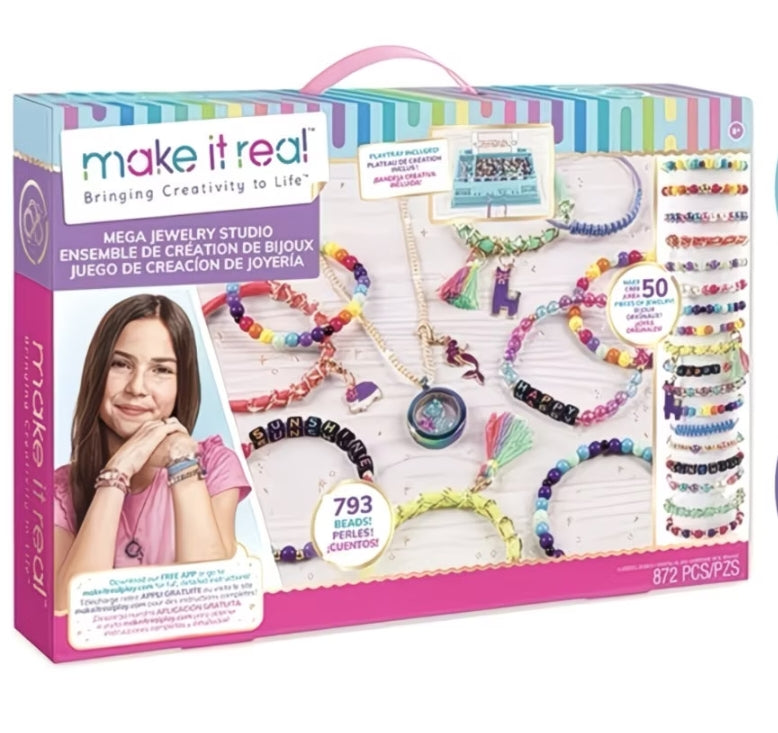 Make It Real: Neo-Brite Chains & Charms Kit-Create 10 Unique Cord&Tassel Charm Bracelets,195 Pieces/280 Piece/872 Piece