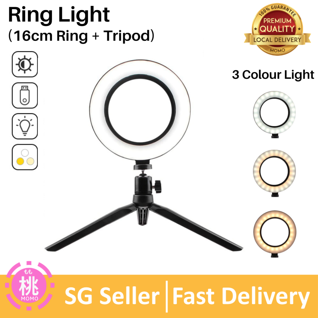 Selfie Ring Light 24W 16CM/26CM Photo Studio Light Photography Dimmable Video For iPhone With Tripod Selfie Stick & Phone Holder options