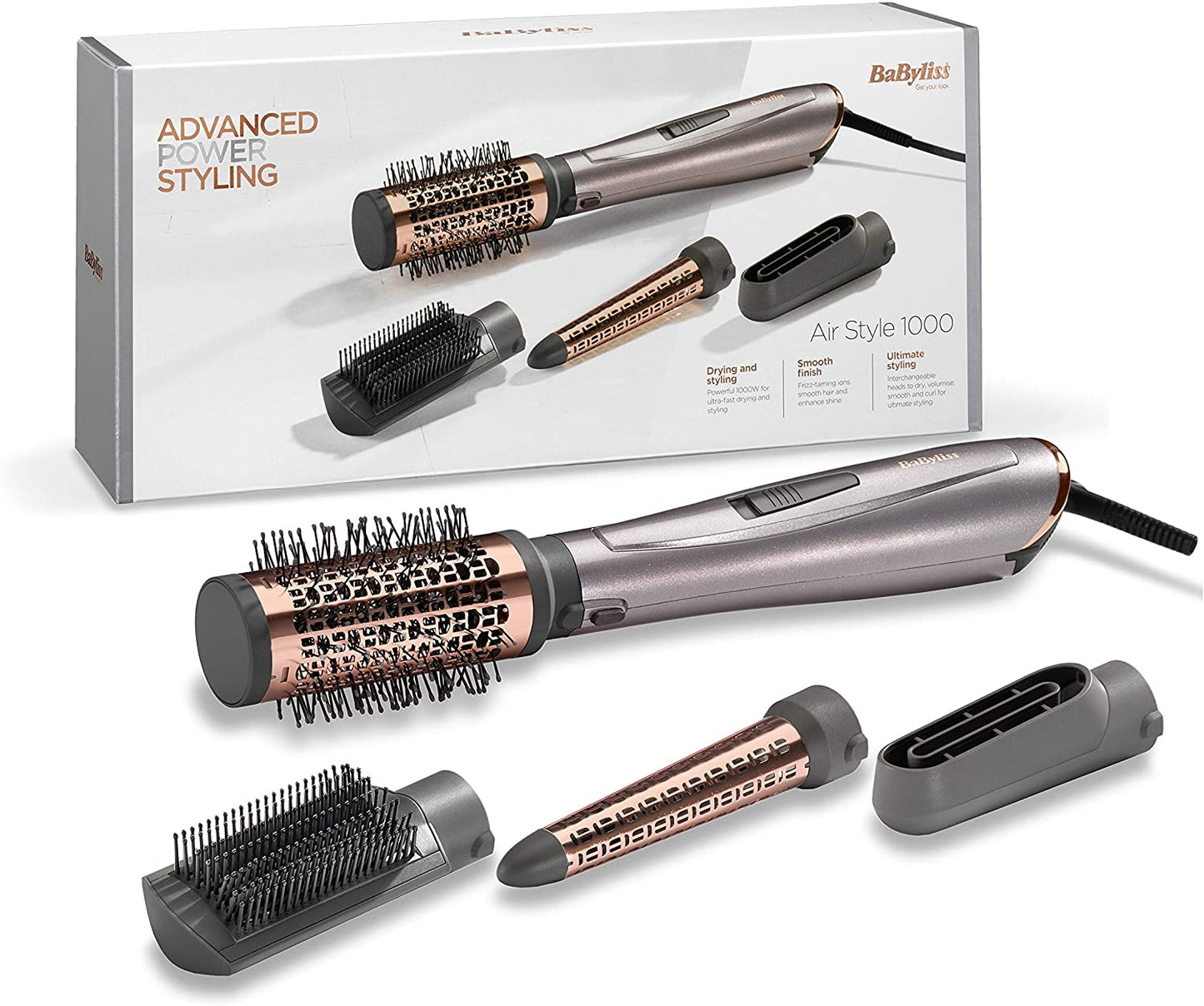 BaByliss Air Style 1000W Powerful 4 in 1 Hair Dryer Styler with Smoothing Ionics