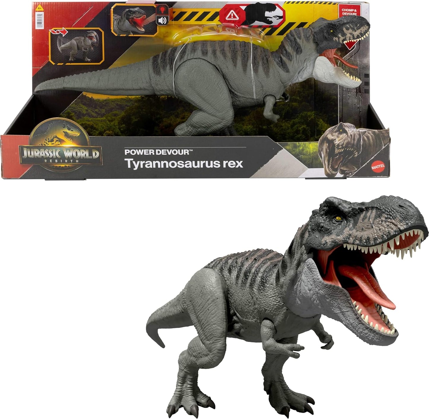 Mattel Jurassic World Rebirth Distortus T-Rex Dinosaur / Rex Rumble N Rampage Dinosaur Action Figure