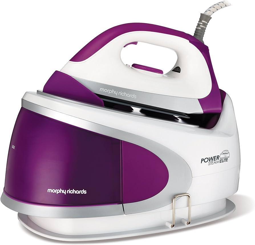 Morphy Richards Power Steam Elite Pressurised Steam Generator Steam Generator Iron White Purple - Momo Gadgets