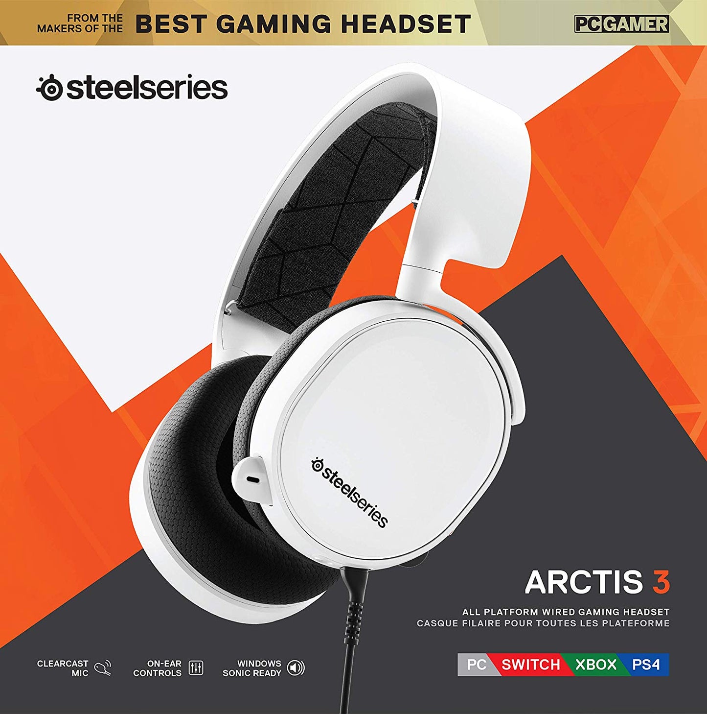 SteelSeries Arctis 3 Options - for PC, PlayStation 4, Xbox One, Nintendo Switch, VR, Android and iOS Headphone