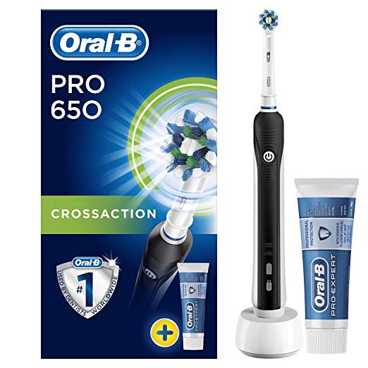 Oral B Pro 650 / Pro 500 Blue or Pink Option Electric Rechargeable Toothbrush Powered by Braun