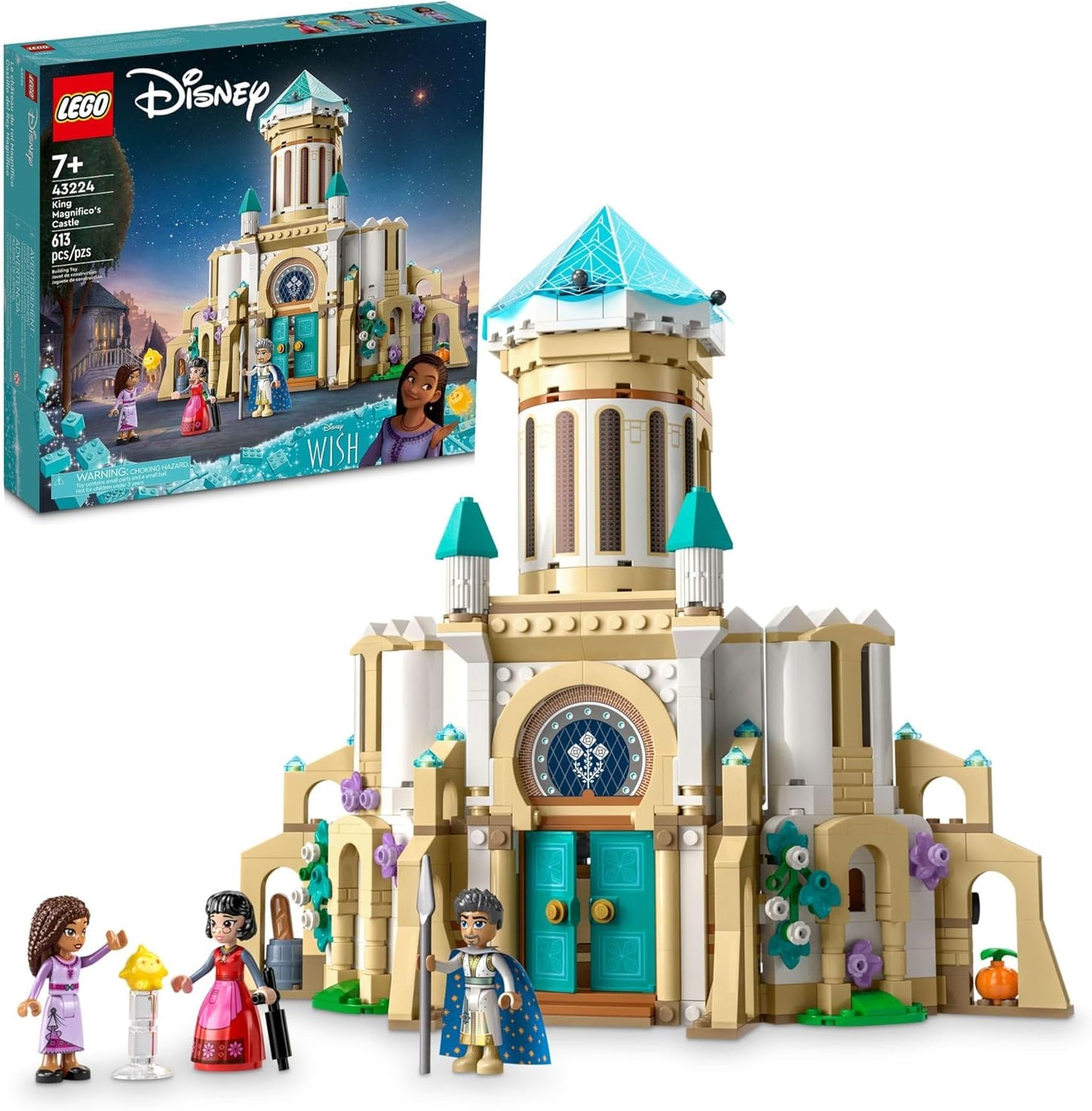 LEGO Disney Wish: King Magnifico’s Castle 43224 Building Toy Set, A Collectible Set for Kids Ages 7 and up