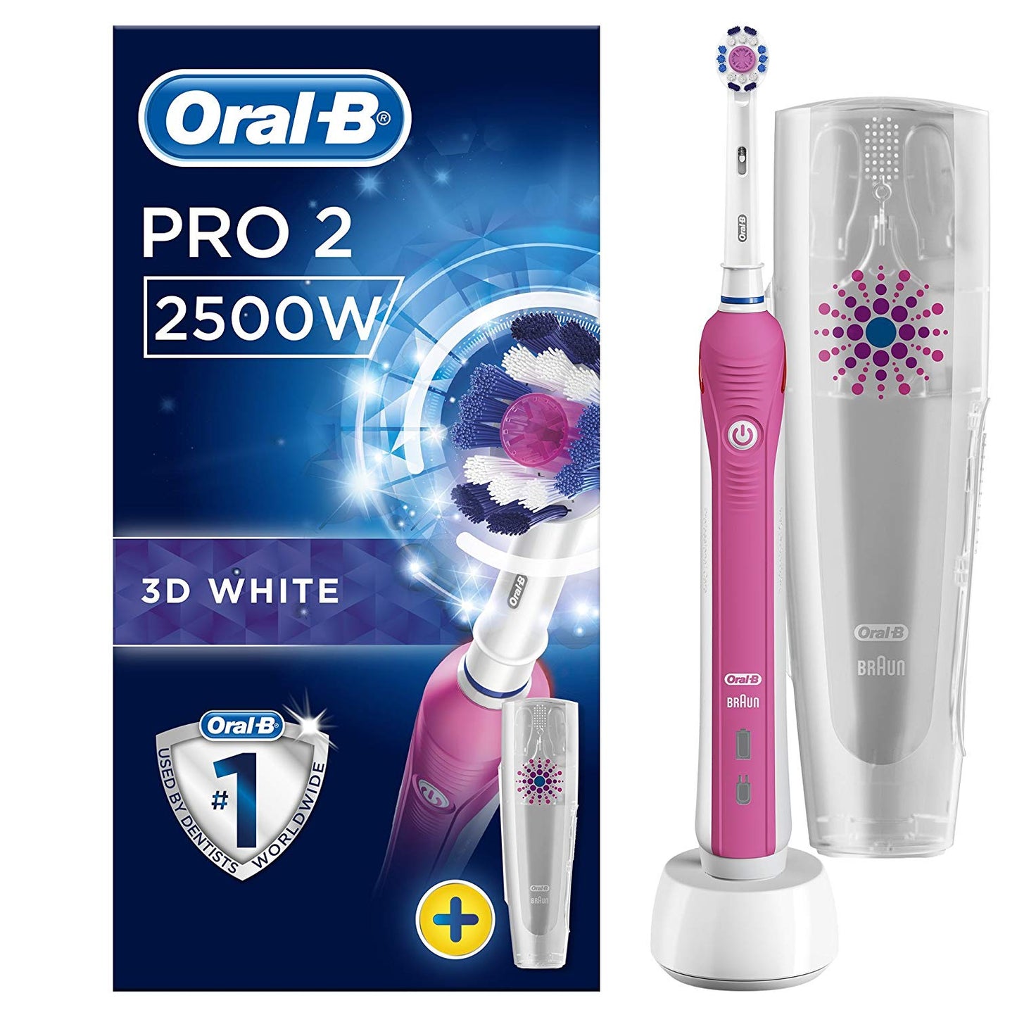 Oral B 2500 Pro 2 CrossAction Electric Toothbrush Rechargeable Powered