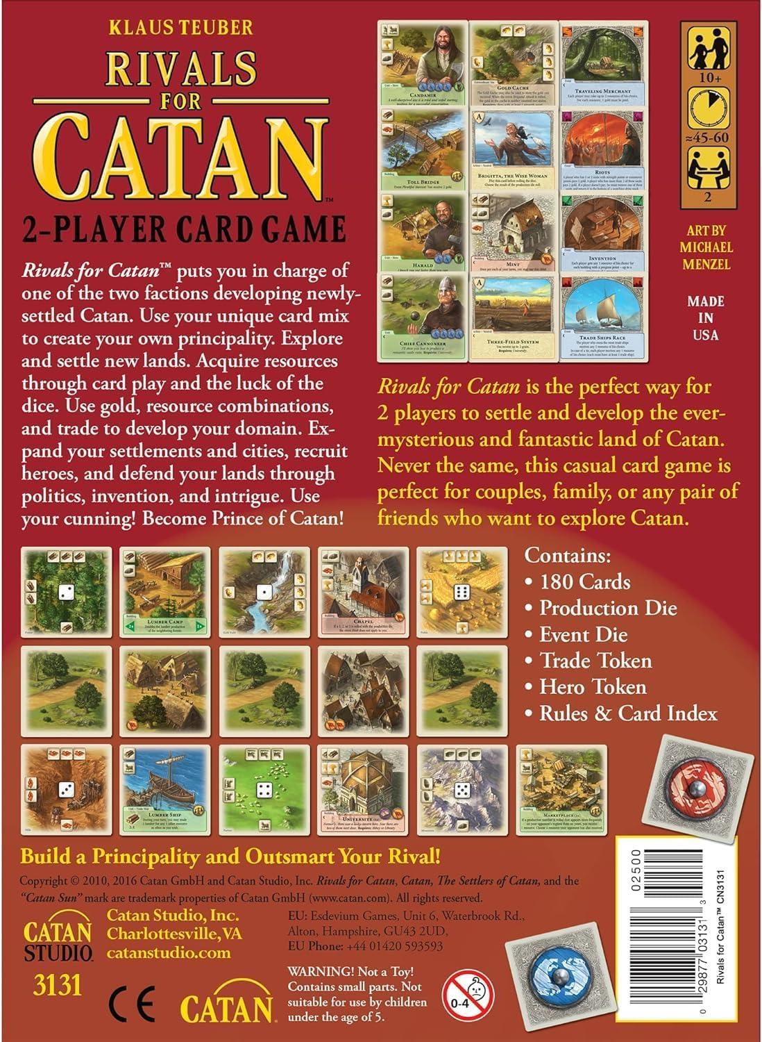 Catan Studio Rivals for Catan - 2 Player Strategy Card Game for Ages 10+ - 45 Minute Playtime