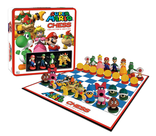 USAOPOLY Super Mario Chess Set | 32 Custom Scuplt Chesspiece for 2 players Including Iconic Characters - Momo Gadgets