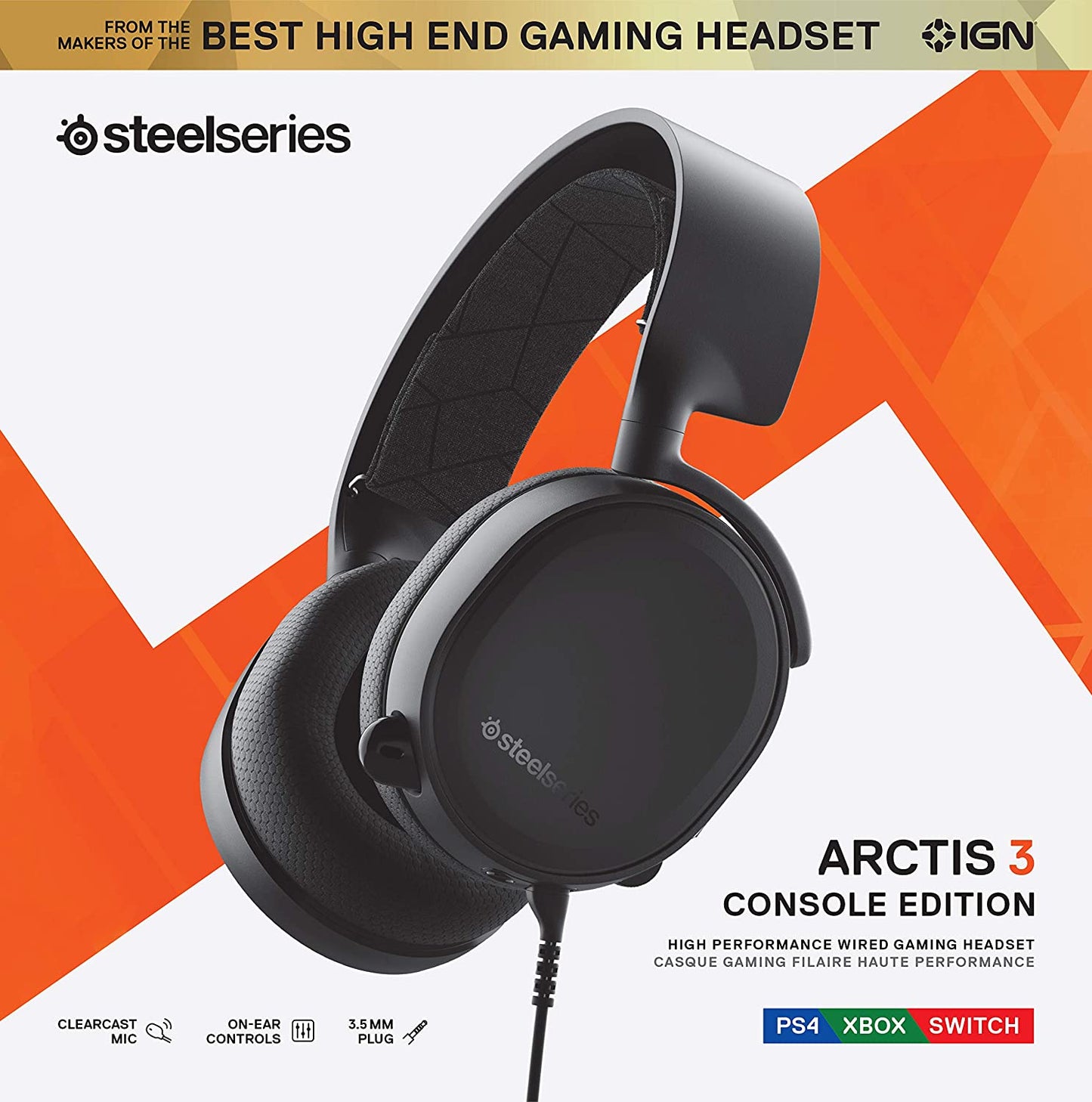 SteelSeries Arctis 3 Options - for PC, PlayStation 4, Xbox One, Nintendo Switch, VR, Android and iOS Headphone