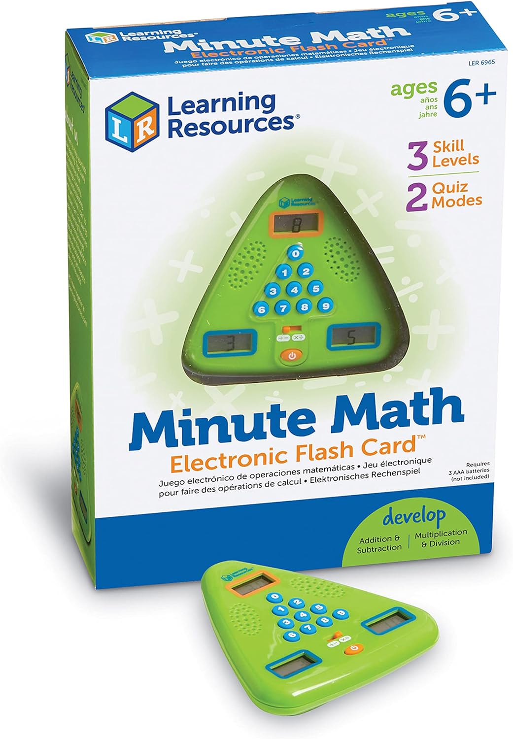 Learning Resources Minute Math Electronic Flash Card, Homeschool, Early Algebra Skills, 3 Difficulty Levels