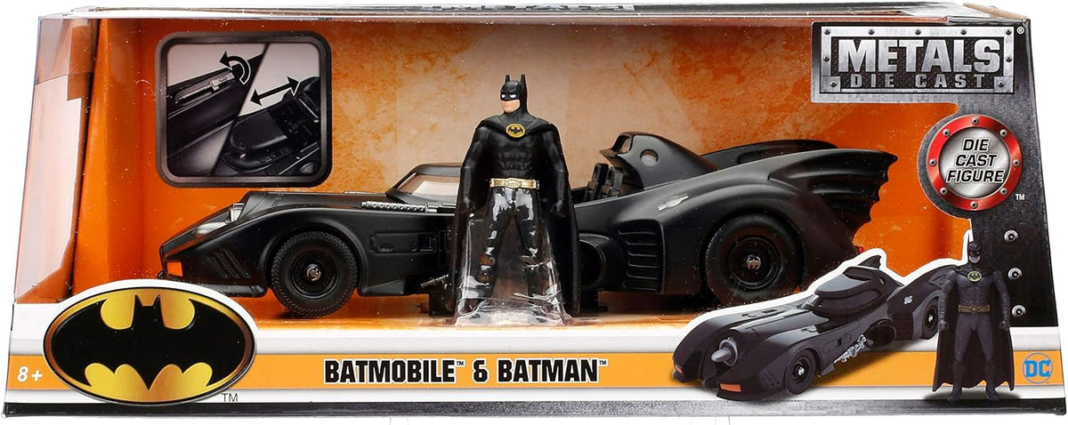 Jada Toys Batman1989 Batmobile With 2.75" Batman Metals Diecast Vehicle With Figure