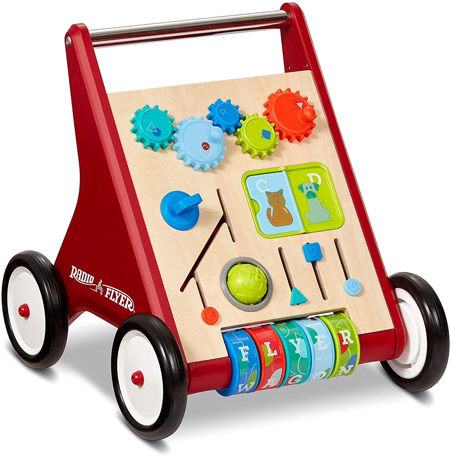 Radio Flyer Classic Push and Play Walker , Toddler Walker with Activity Play, Ages 1-4