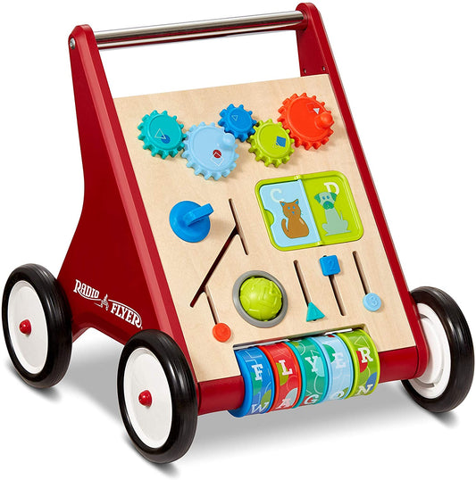 Radio Flyer Classic Push and Play Walker , Toddler Walker with Activity Play, Ages 1-4