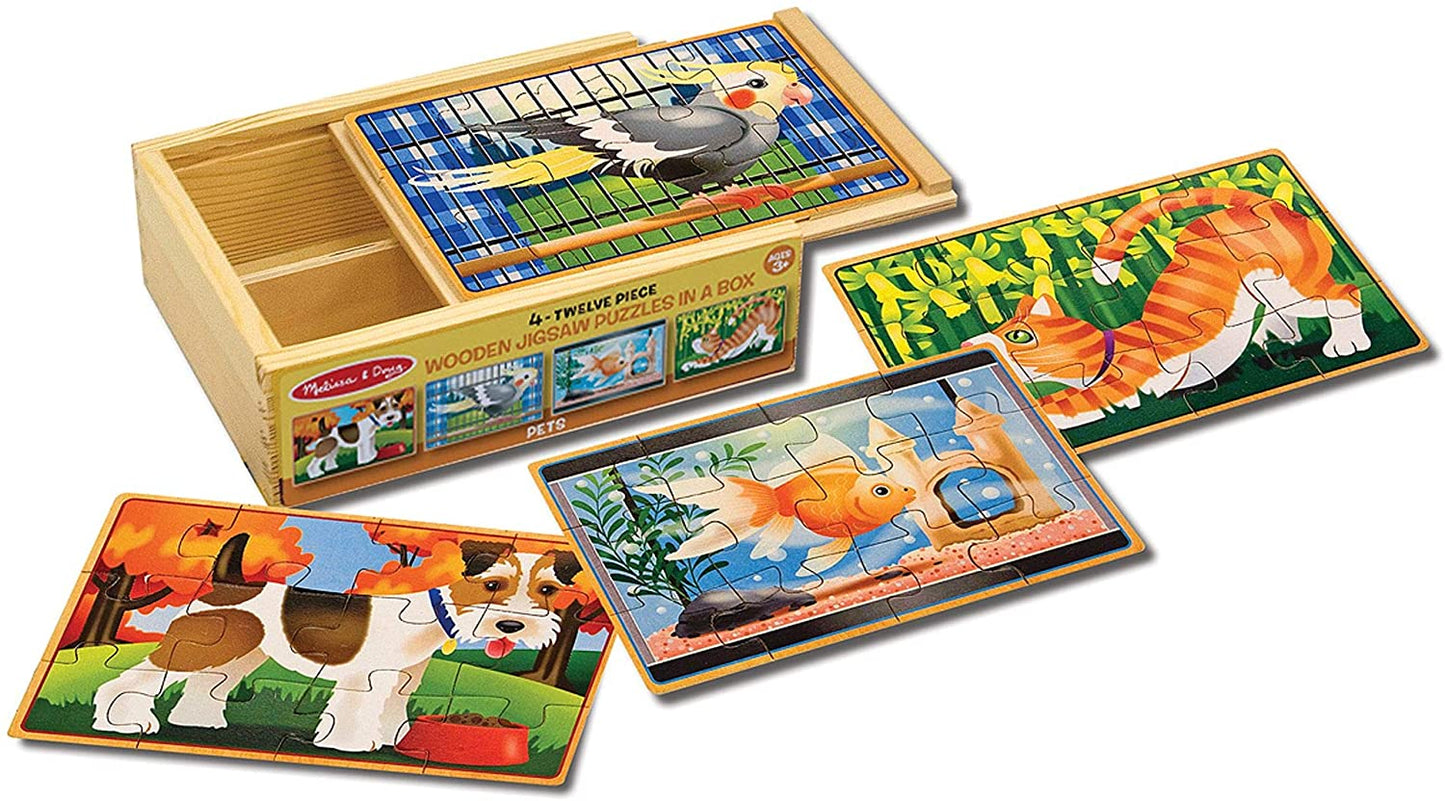 Melissa and Doug Wooden Jigsaw Puzzles in a Box