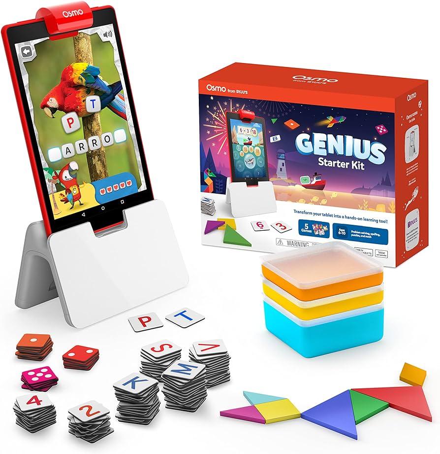 Osmo - Genius Starter Kit for Fire Tablet - 5 Educational Learning Games - Ages 6-10 (Osmo Fire Tablet Base Included) - Momo Gadgets