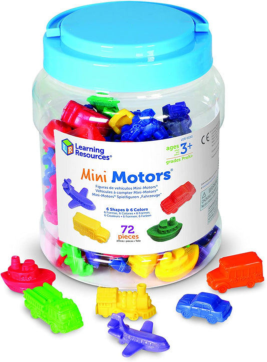 Learning Resources Mini Motors Counting and Sorting Fun Set, Ages 3+ Car Counters for Kids
