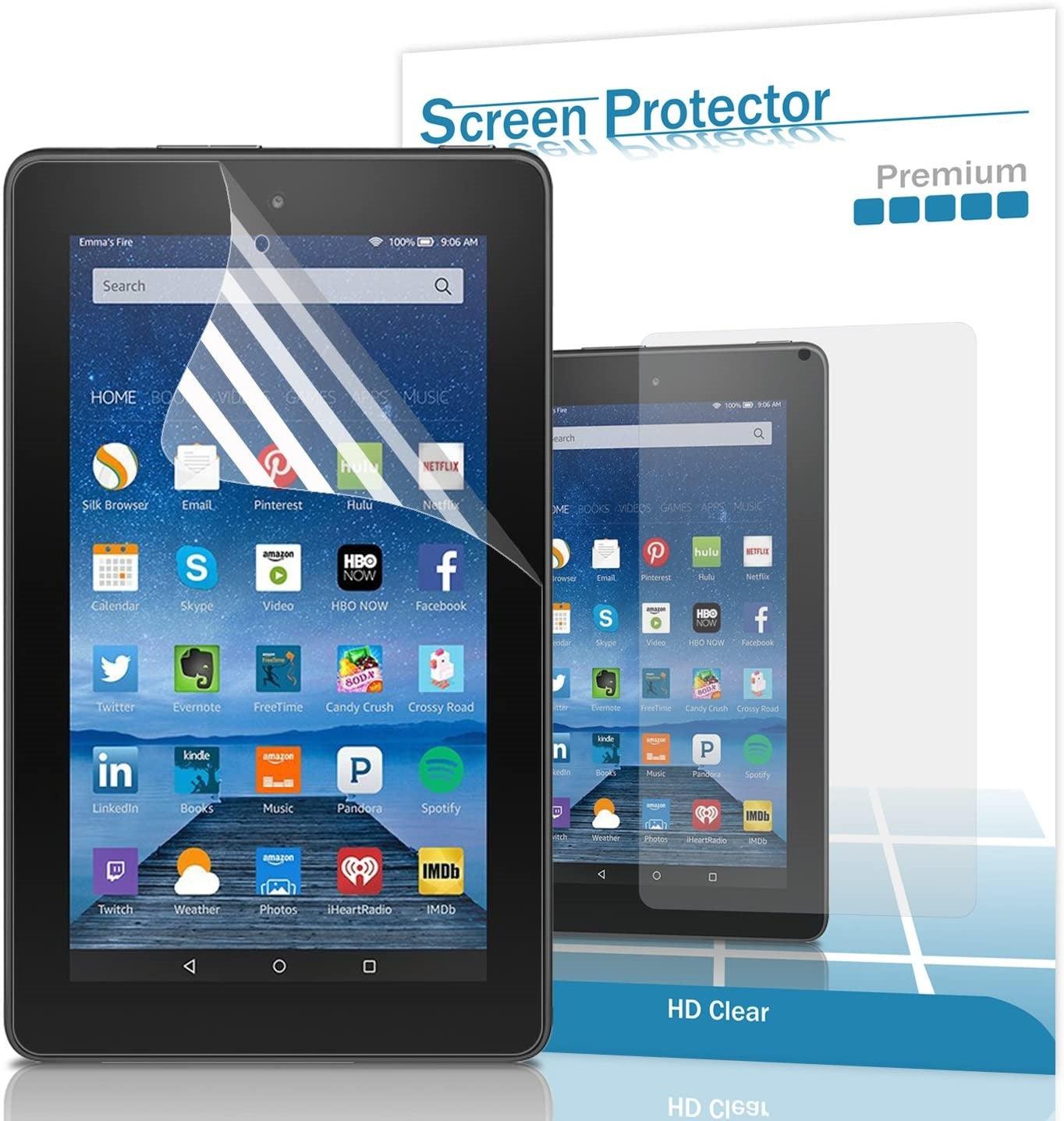 Premium Screen Protector HD Clear for Amazon Fire 7, HD8, HD10 Tablet