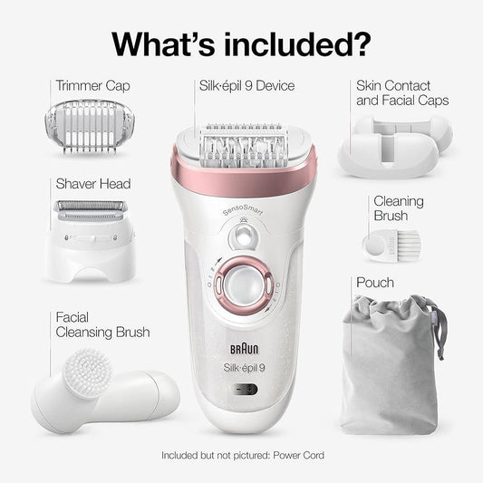 Braun Silk-épil 9-880 Epilator for Long-Lasting Hair Removal, 100% Waterproof - Momo Gadgets