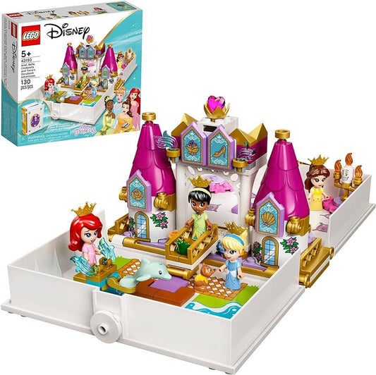 LEGO Disney Ariel, Belle, Cinderella and Tiana’s Storybook Adventures 43193 Building Toy for Kids (130 Pieces) - Momo Gadgets