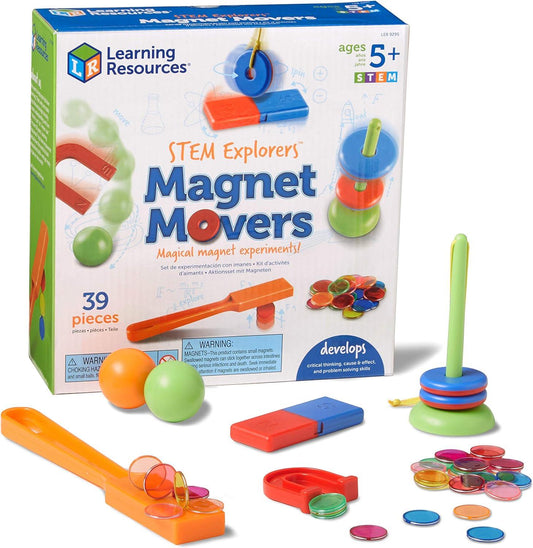 Learning Resources STEM Explorers - Magnet Movers, Develops Critical Thinking Skills, 39 Pieces, Ages 5+ - Momo Gadgets