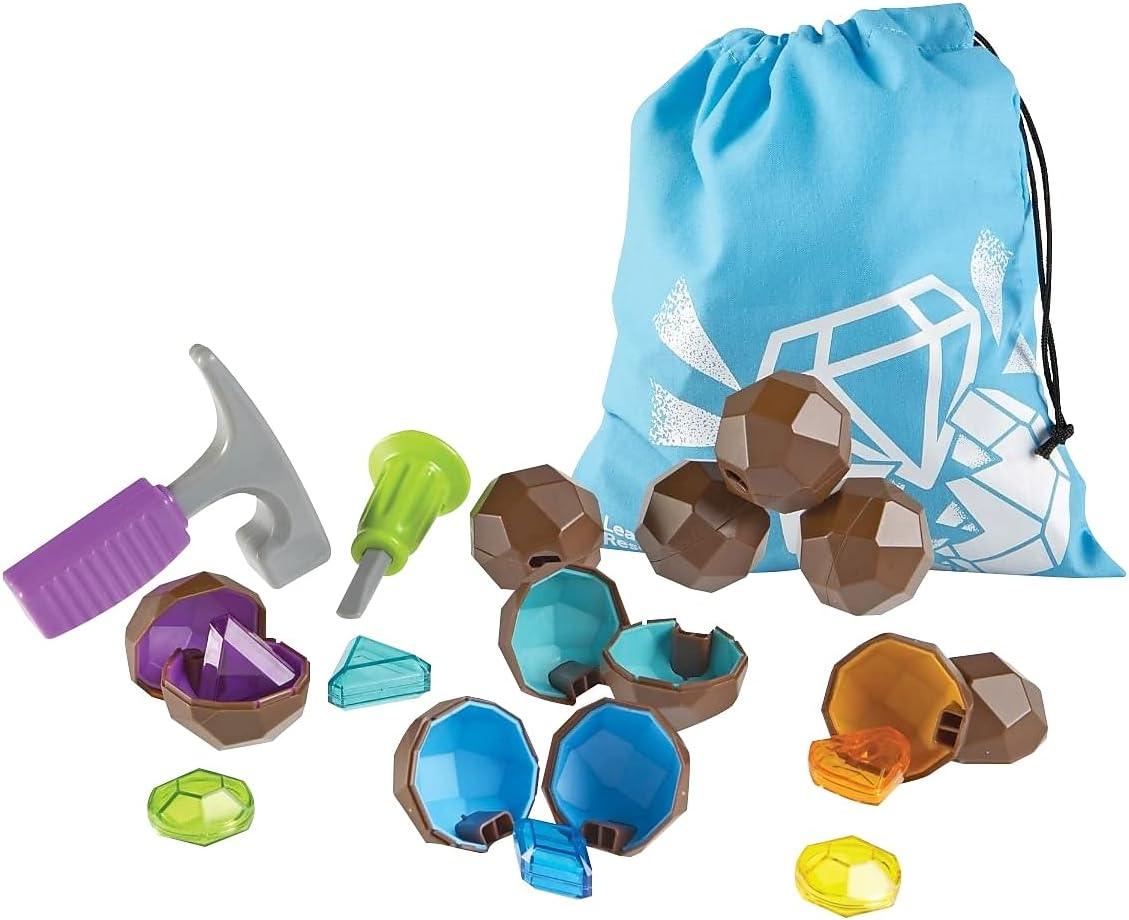 Learning Resources Rock 'n Gem Surprise, Sorting, Matching & Counting Skills Activity Set, Early STEM,19 Pieces, Ages 3+