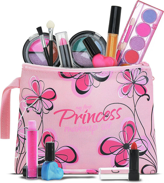 My First Princess Washable Make Up Set - 12 Pc Kids Makeup Set - Pretend Makeup - Momo Gadgets