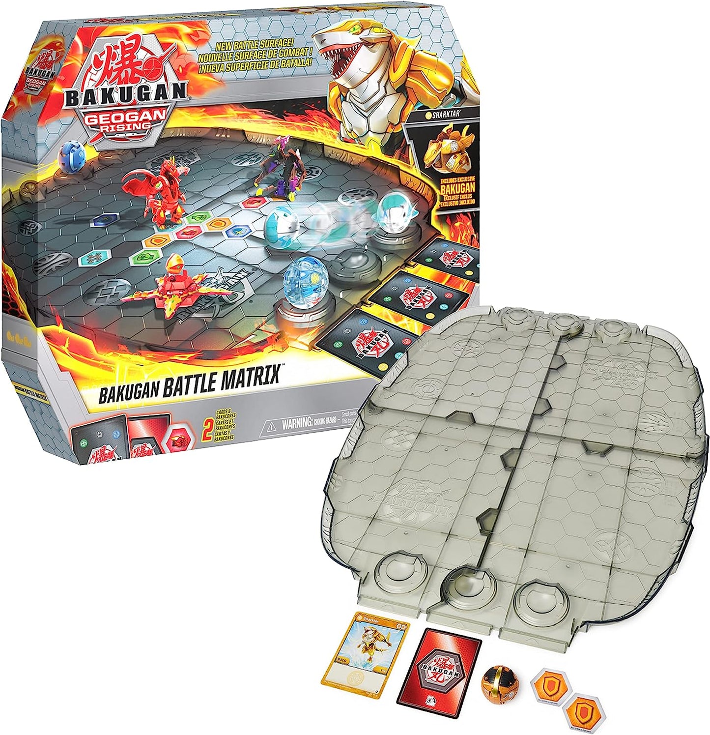 Bakugan Battle Matrix, Deluxe Game Board with Exclusive Gold Sharktar, Kids Toys for Boys Aged 6 and up