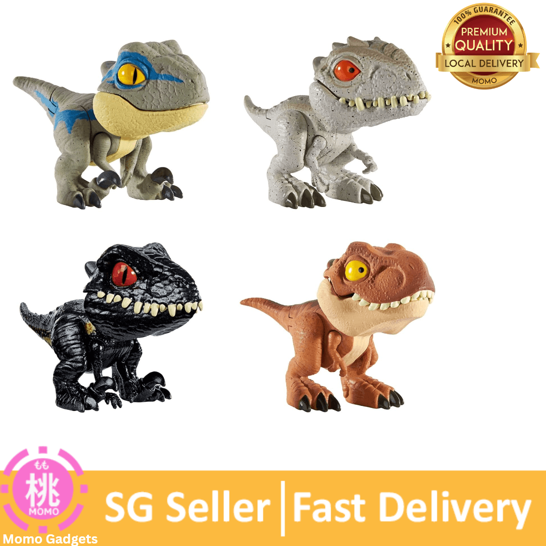 Mattel Jurassic World Dinosaur Snap Squad Collectibles for Display, Play and Snap On Feature for Attaching to Backpacks