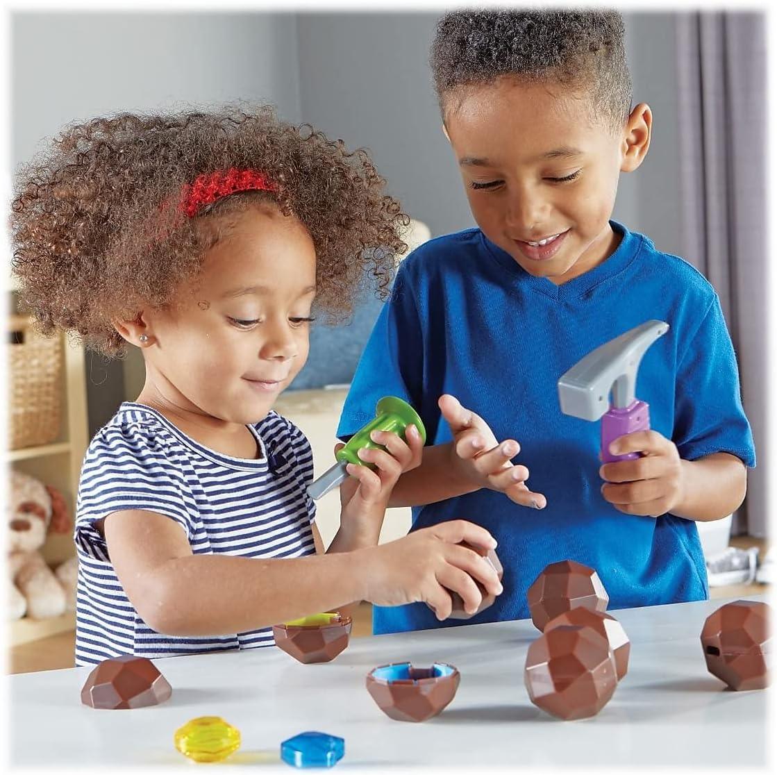 Learning Resources Rock 'n Gem Surprise, Sorting, Matching & Counting Skills Activity Set, Early STEM,19 Pieces, Ages 3+