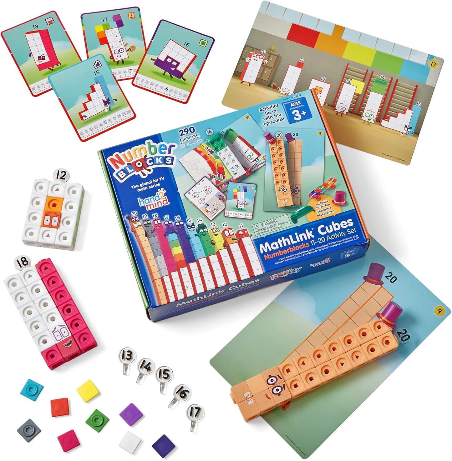 MathLink Cubes Numberblocks 1-10/11-20 Activity Set, 30 Preschool Learning Activities, Counting Blocks, Linking Cubes