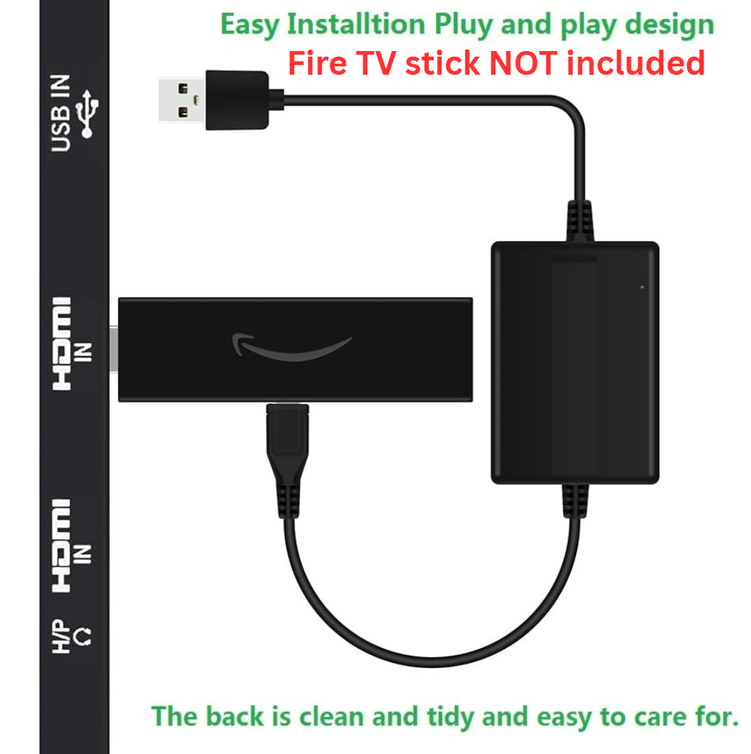 USB Power Cable Adapter for Fire Tv stick or Chromecast with Google TV/Chromecast (Powers Directly from TV USB Port)