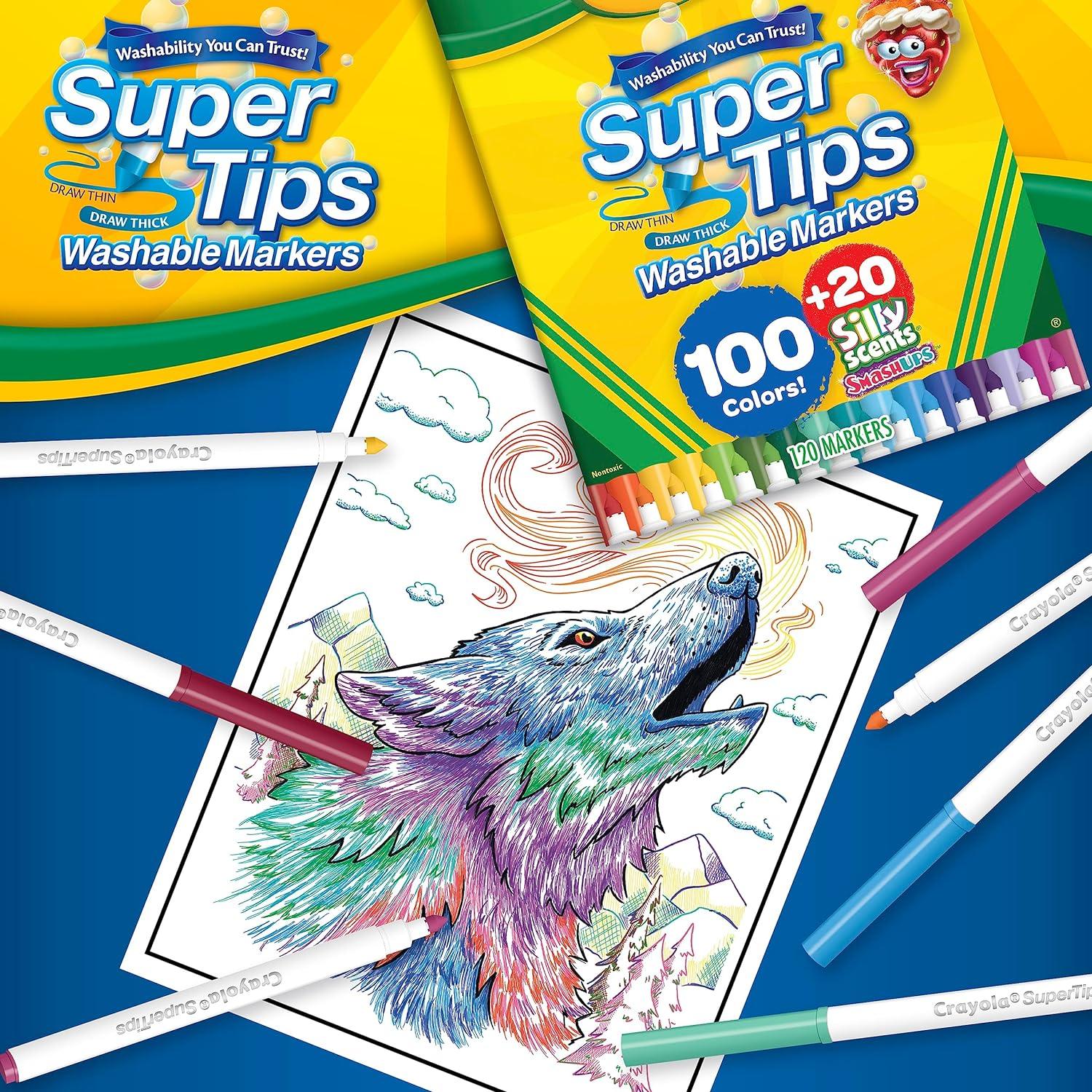 Washable Markers Lettering Supertips Marker Set Crayola 100 - Main Image