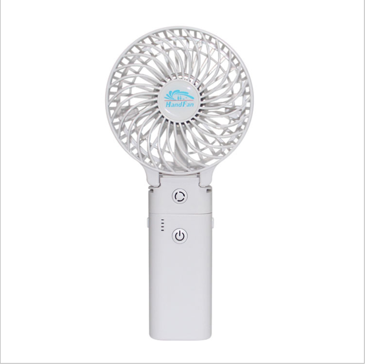 Portable HandFan, powerbank 5200mah, 3 Speed control, Strong Wind, Up to 17 hours 2-in-1 Portable Fan