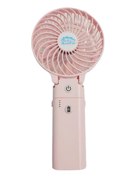 Portable HandFan, powerbank 5200mah, 3 Speed control, Strong Wind, Up to 17 hours 2-in-1 Portable Fan