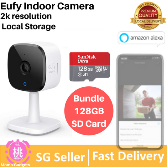 eufy Security 2K Indoor Cam, Wired Security Indoor Camera with Wi-Fi,Works with Voice Assistants, Night Vision