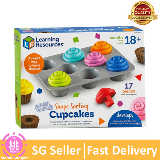 Learning Resources Smart Snacks Shape Sorting Cupcakes,17 Pieces, Ages 18 Months+, Fine Motor, Color & Shape Recognition