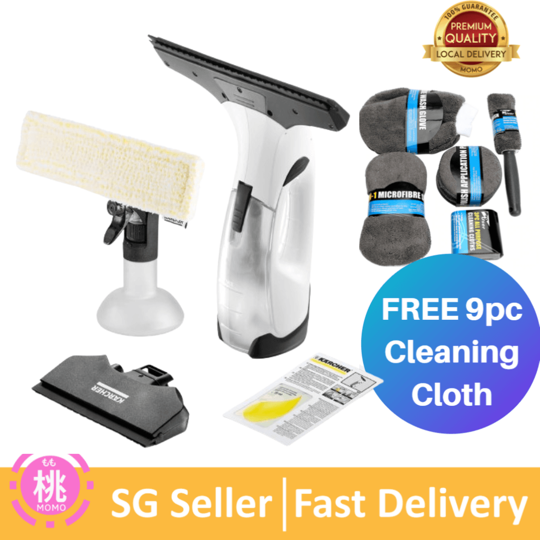 Karcher Window Vac WV2 Plus for windows, FREE 9pc cleaning Cloth tiles, mirrors & shower, window cleaning set