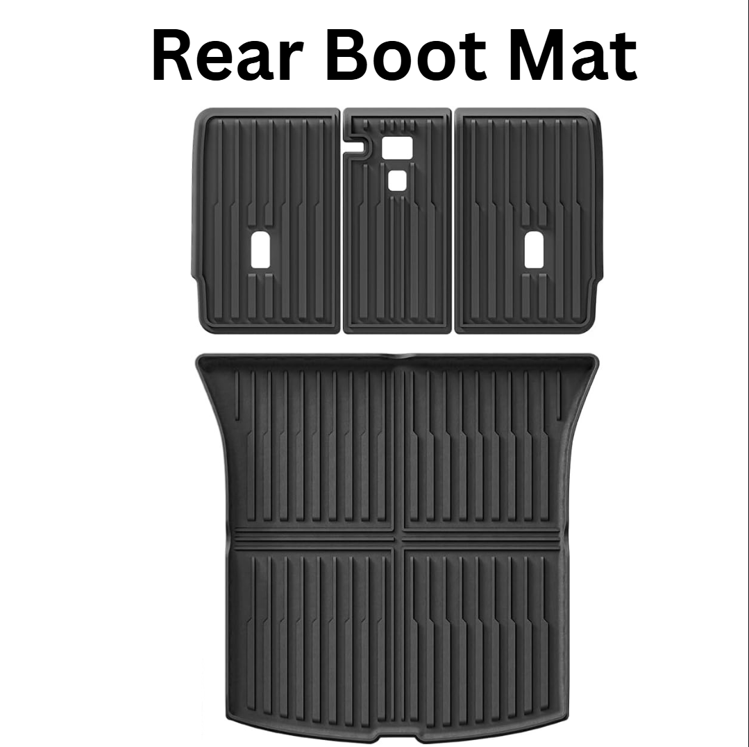 Floor Mats for Tesla Model Y Juniper 2025-2026 All Weather 9Pcs Cargo Liners & 4Pcs Mud Flaps No-Drill Splash Guards