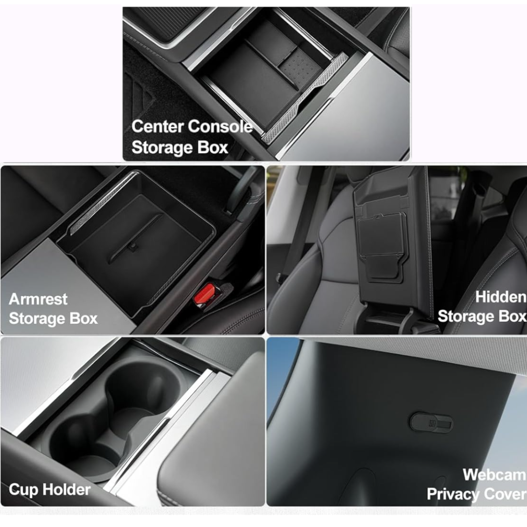 5 Pc Center Console Organizer Tray for 2025-2026 Tesla Model Y Juniper Accessories