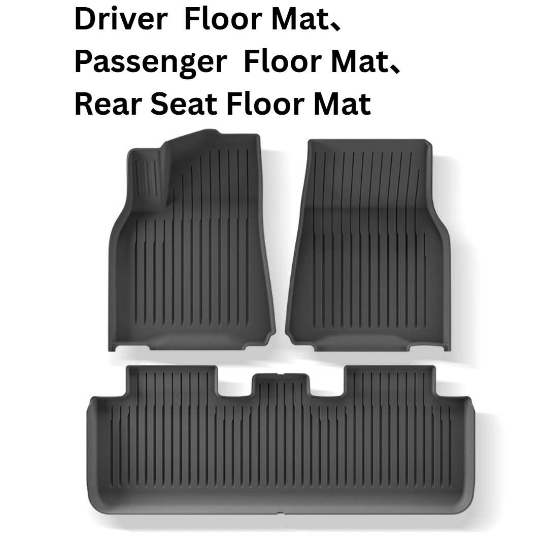 Floor Mats for Tesla Model Y Juniper 2025-2026 All Weather 9Pcs Cargo Liners & 4Pcs Mud Flaps No-Drill Splash Guards